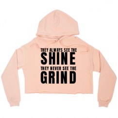 Ladies Relaxed Fit Cropped Fleece Hoodie