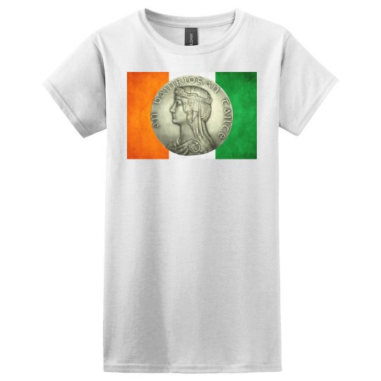 Antique Irish Coin on Flag Antique Irish Coin on Flag