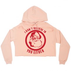 Ladies Relaxed Fit Cropped Fleece Hoodie