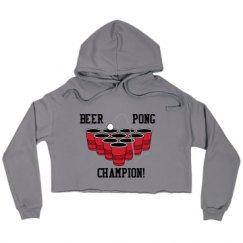 Ladies Relaxed Fit Cropped Fleece Hoodie