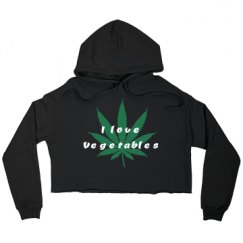 Ladies Relaxed Fit Cropped Fleece Hoodie