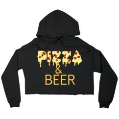 Ladies Relaxed Fit Cropped Fleece Hoodie