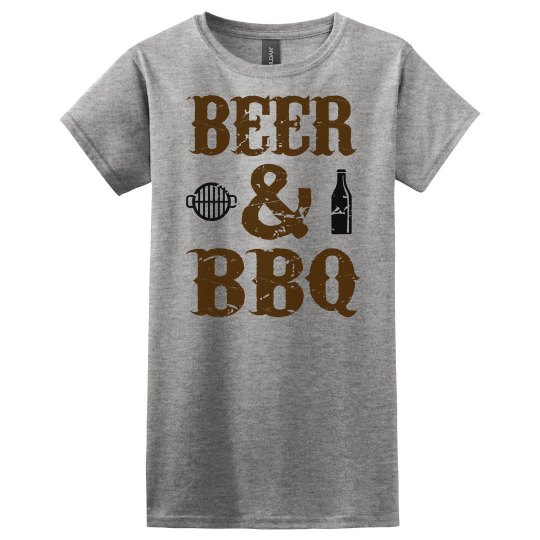 Beer and BBQ Ladies Relaxed Basic Tee Beer and BBQ Ladies Relaxed Basic Tee
