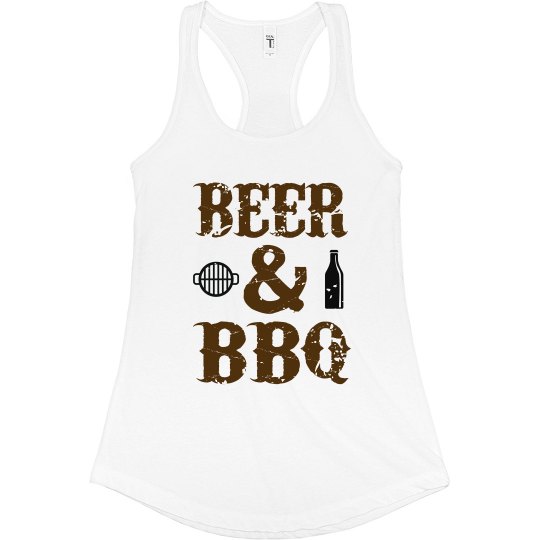 Beer and BBQ Slim Racerback Tank Beer and BBQ Slim Racerback Tank
