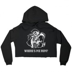 Ladies Relaxed Fit Cropped Fleece Hoodie