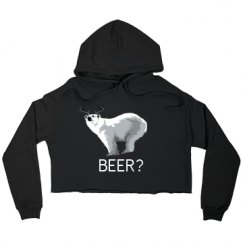 Ladies Relaxed Fit Cropped Fleece Hoodie