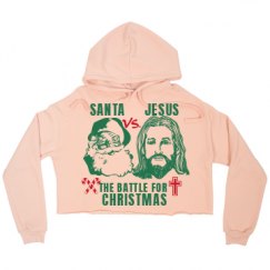 Ladies Relaxed Fit Cropped Fleece Hoodie