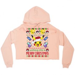 Ladies Relaxed Fit Cropped Fleece Hoodie