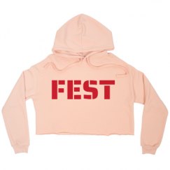 Ladies Relaxed Fit Cropped Fleece Hoodie