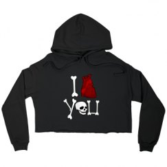 Ladies Relaxed Fit Cropped Fleece Hoodie