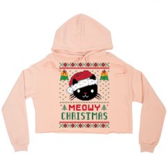 Ladies Relaxed Fit Cropped Fleece Hoodie