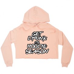 Ladies Relaxed Fit Cropped Fleece Hoodie