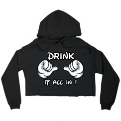 Ladies Relaxed Fit Cropped Fleece Hoodie