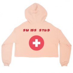 Ladies Relaxed Fit Cropped Fleece Hoodie