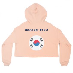 Ladies Relaxed Fit Cropped Fleece Hoodie