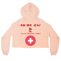 Ladies Relaxed Fit Cropped Fleece Hoodie