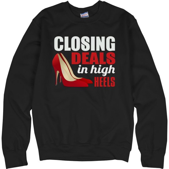 Closing Deal in High Heels Unisex Cotton Sweatshirt Closing Deal in High Heels Unisex Cotton Sweatshirt