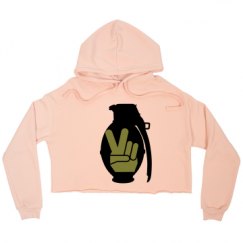 Ladies Relaxed Fit Cropped Fleece Hoodie