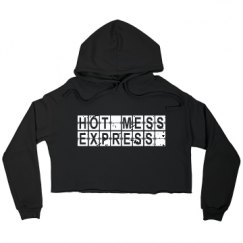 Ladies Relaxed Fit Cropped Fleece Hoodie