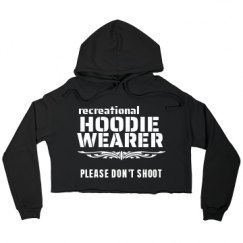 Ladies Relaxed Fit Cropped Fleece Hoodie