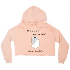 Ladies Relaxed Fit Cropped Fleece Hoodie