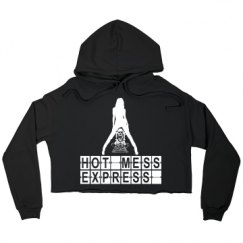 Ladies Relaxed Fit Cropped Fleece Hoodie