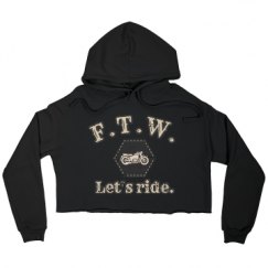 Ladies Relaxed Fit Cropped Fleece Hoodie
