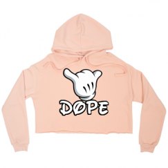 Ladies Relaxed Fit Cropped Fleece Hoodie