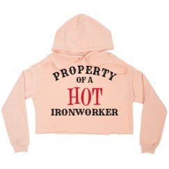 Ladies Relaxed Fit Cropped Fleece Hoodie