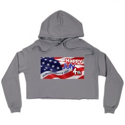 Ladies Relaxed Fit Cropped Fleece Hoodie