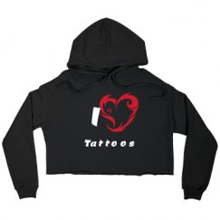 Ladies Relaxed Fit Cropped Fleece Hoodie