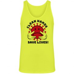 Clean Hands Save Lives Neon Corona Virus Tank