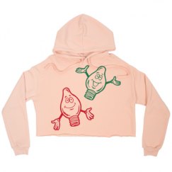 Ladies Relaxed Fit Cropped Fleece Hoodie