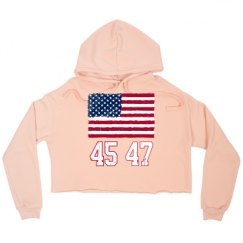 Ladies Relaxed Fit Cropped Fleece Hoodie