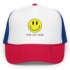 Customized Text Smiley Face Trucker Hat