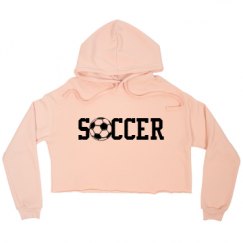 Ladies Relaxed Fit Cropped Fleece Hoodie