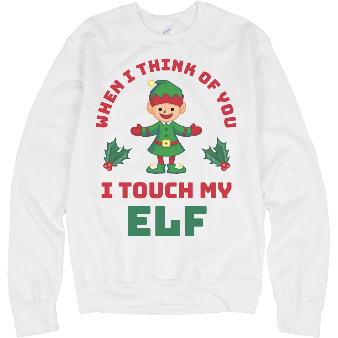 Touch My Elf Christmas Sweater Unisex Basic Promo Crewneck Sweatshirt