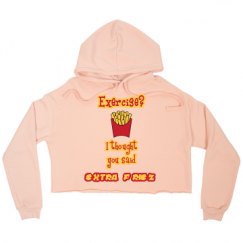 Ladies Relaxed Fit Cropped Fleece Hoodie