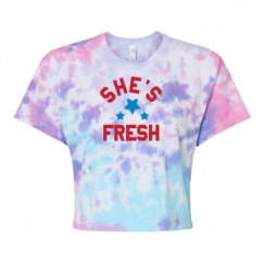 Women's Tie Dye Crop Top Tee