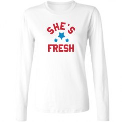 Ladies Relaxed Fit Basic Long Sleeve Tee