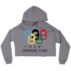 Ladies Relaxed Fit Cropped Fleece Hoodie