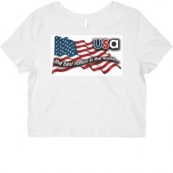 Ladies Slim Fit Crop Top Tee