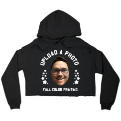 Ladies Relaxed Fit Cropped Fleece Hoodie