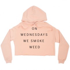 Ladies Relaxed Fit Cropped Fleece Hoodie