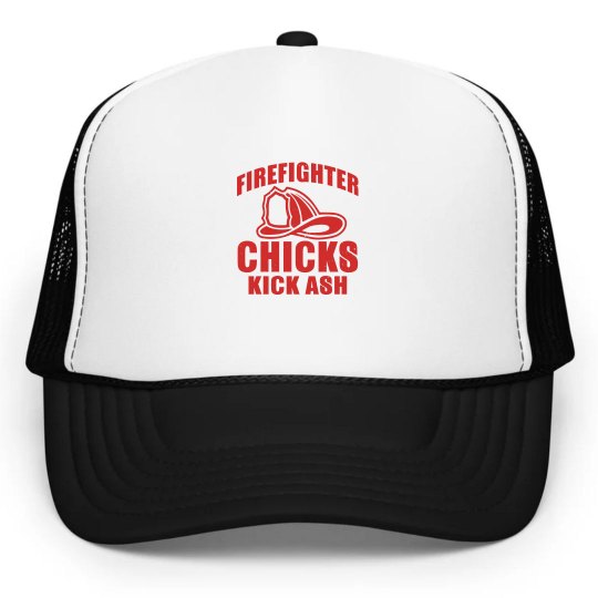 Firefighter Chicks Kick Ash Trucker Cap Firefighter Chicks Kick Ash Trucker Cap