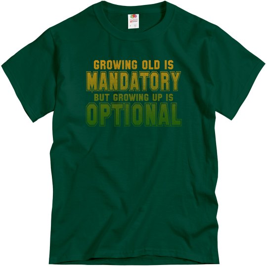 Growing Old vs Growing Up Adult Unisex Basic Tee Growing Old vs Growing Up Adult Unisex Basic Tee