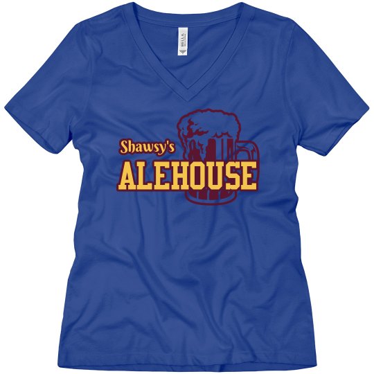 Ladies V-Neck Tee (White)