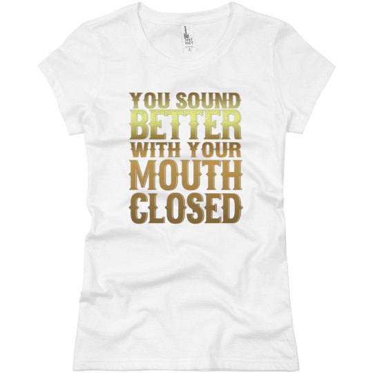 Mouth Closed Ladies Slim Fit Basic Jersey Tee Mouth Closed Ladies Slim Fit Basic Jersey Tee