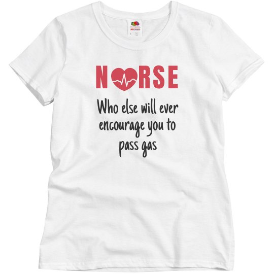 Nurse encourage to pass gas