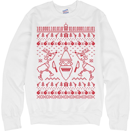 Santa and Reindeer Ugly Christmas Sweatshirt Santa and Reindeer Ugly Christmas Sweatshirt